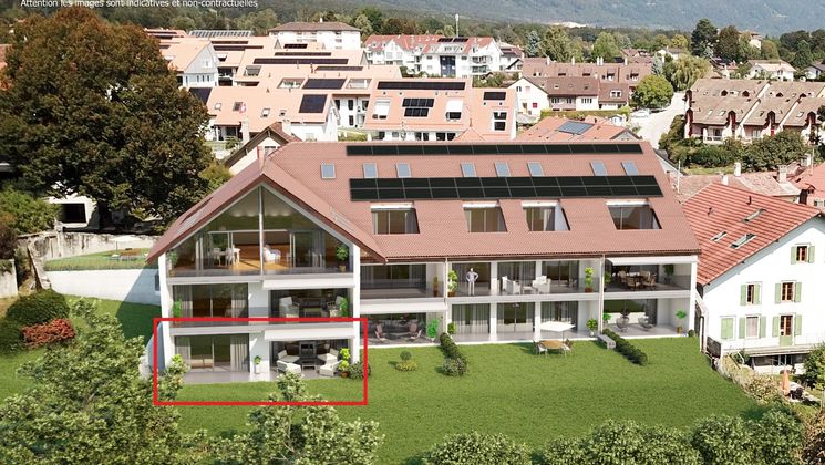 Bel appartement contemporain neuf de 3.5 pièces avec terrasse-jardin
