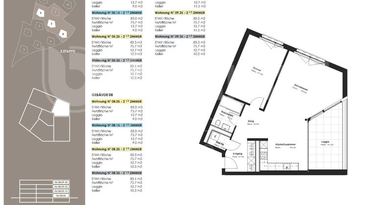 Appartement 2.5 pces, 8.05, REZ, 76.1 m2